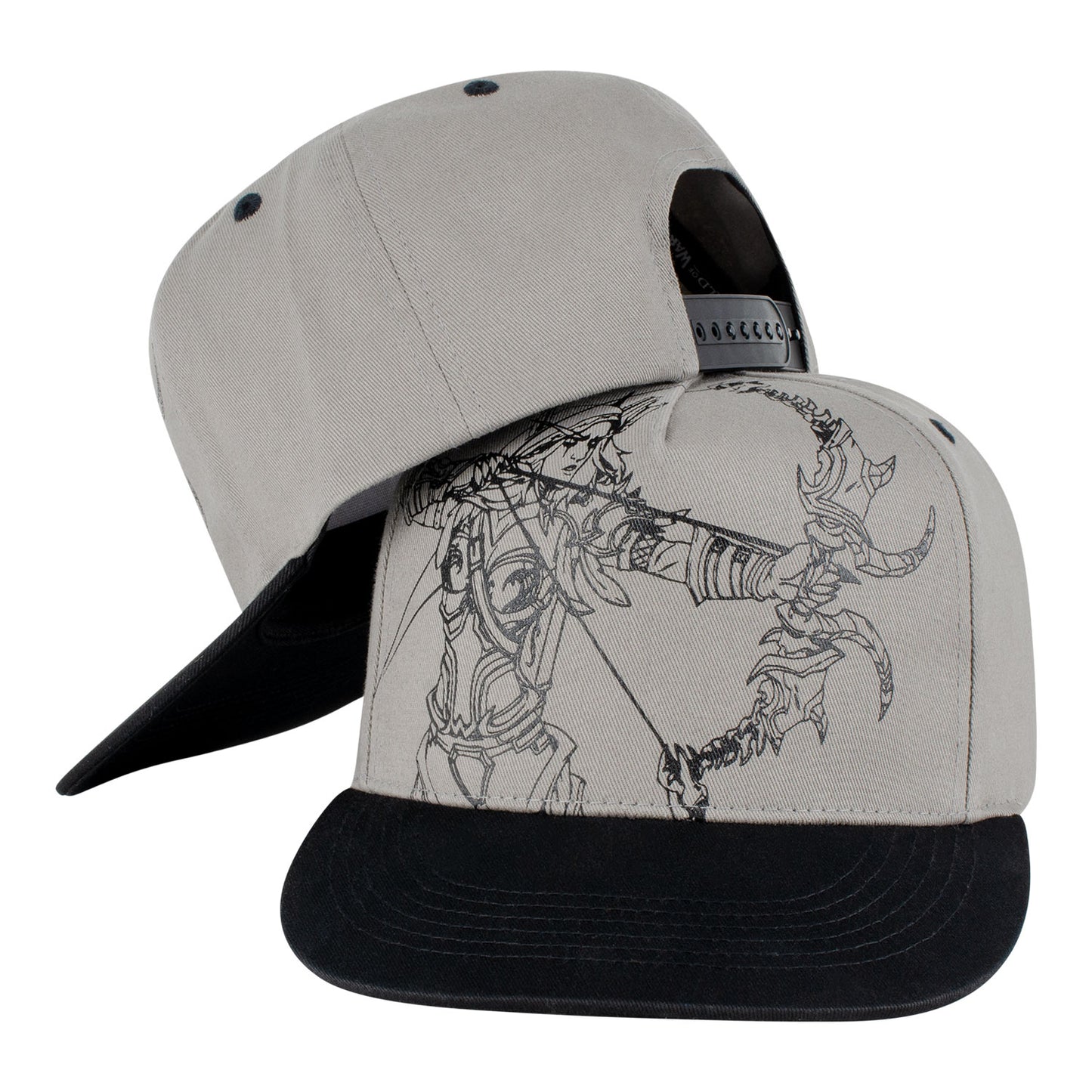 World of Warcraft Sylvanas Sketch Snapback Gorra - Vista frontal y lateral
