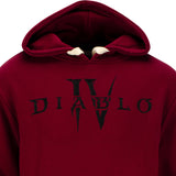 Diablo IV Heavy Weight Patch Burgundy Pullover Hoodie - Close Up View