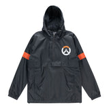 Overwatch 2 Grey Half-Zip Windbreaker Jacket - Front View