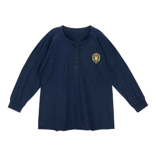 World of Warcraft Alliance Blue Logo Women's Long Sleeve T-Shirt - Front View