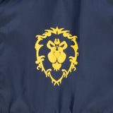 World of Warcraft Alliance Logo Blue Half-Zip Windbreaker Jacket - Close Up View