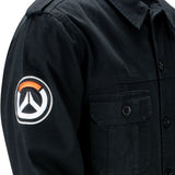 Overwatch 2 Black Military Jacket - Close-Up View