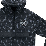 World of Warcraft Weapons Black Half-Zip Pullover Jacket - Close Up View