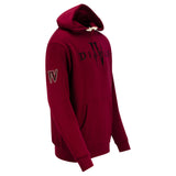 Diablo IV Heavy Weight Patch Burgundy Pullover Hoodie - Side View