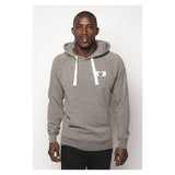Overwatch 2 Logo Patch Grey Heather Hoodie - Front View with Model