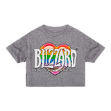 Blizzard Entertainment 2024 Pride Cropped T-Shirt - Vorderansicht Graue Version