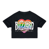 Blizzard Entertainment 2024 Pride Cropped T-Shirt - Vorderansicht Schwarze Version