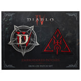 Diablo IV Bestickte Aufnäher - 2er-Pack - Vorderansicht auf Verpackung