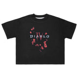 Diablo IV Petals Women's Black Cropped T-Shirt - Vorderansicht