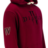 Diablo IV Heavy Weight Patch Burgundy Pullover Kapuze - schließen Up View