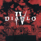 Diablo IV Tie-Dye Pullover Kapuze - schließen Up Frontansicht