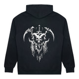 Diablo IV Necromancer Symbol Schwarzer Zip-Up Kapuze - Rückenansicht