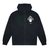 Diablo IV Druid Symbol Schwarzer Zip-Up Kapuze - Vorderansicht