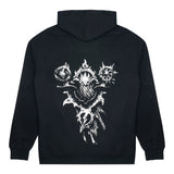 Diablo IV Sorcerer Symbol Schwarzer Zip-Up Kapuze - Rückenansicht