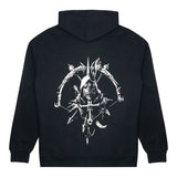 Diablo IV Rogue Symbol Schwarzer Zip-Up Kapuze - Rückenansicht