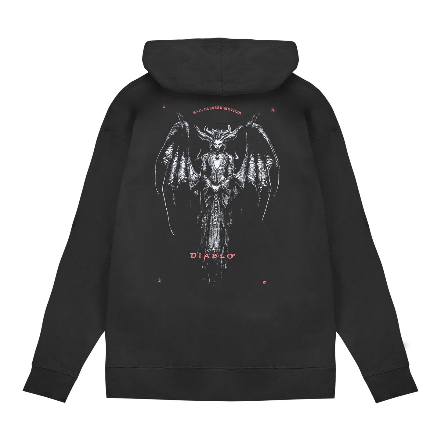 Diablo Lilith Gesegnete Mutter Pullover Kapuze - Rückenansicht Schwarz Version