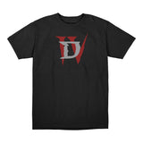 Diablo IV Full Farbe Icon Logo Schwarz T-Shirt - Vorderansicht