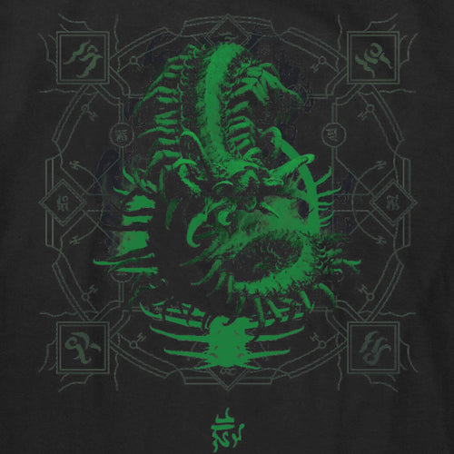 Diablo IV: Vessel of Hatred Soil Ruler Schwarzes T-Shirt - Nahaufnahme