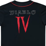 Diablo IV Schwarzes Baseballtrikot - schließen Ansicht von oben