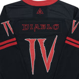 Diablo IV Schwarzes Hockeytrikot - schließen-Ansicht von oben