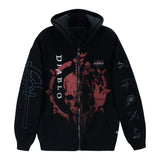 Diablo IV Necromancer Zip-Up Kapuze - Vorderansicht