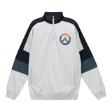 Overwatch 2 Logo Graues Sweatshirt mit Viertel-Reißverschluss - Vorderansicht