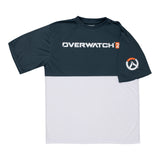 Overwatch 2 Weiße Colorblocks Logo T-Shirt  - Vorderansicht mit Ärmeldesign