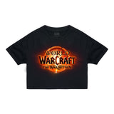 Schwarzes, gecropptes World of Warcraft "The War Within" Damen-T-Shirt - Vorderansicht