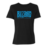 Blizzard Logotipo Mujer Negro T-camisa - Vista frontal