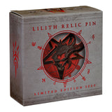 Diablo IV Lilith Relic Collector's Edition Pin - Vista frontal en el embalaje