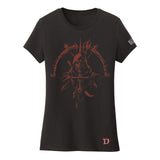 Camiseta negra del pícaro de Diablo IV (mujer) - Vista frontal