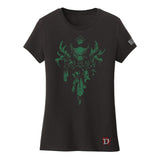 Camiseta negra del druida de Diablo IV (mujer) - Vista frontal