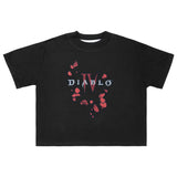 Diablo IV Petals Women's Black Cropped T-camisa - Vista frontal