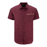 Diablo Button Up Rojo camisa  - Vista frontal