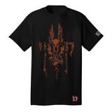 Camiseta negra del bárbaro de Diablo IV - Vista frontal