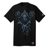 Camiseta negra del hechicero de Diablo IV - Vista frontal