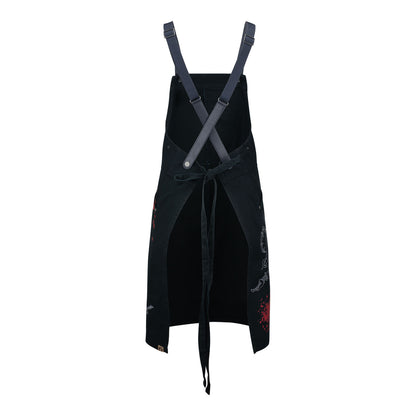 Delantal de carnicero Diablo - Vista trasera en el formulario