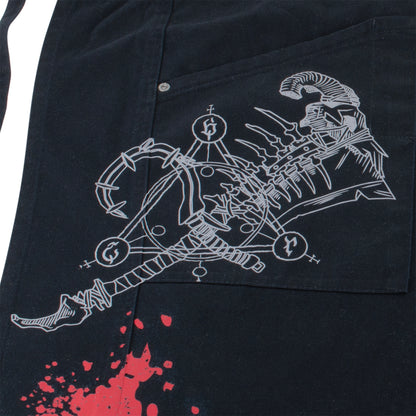 Delantal de Carnicero Diablo - cerrar Vista superior del diseño de la cuchilla
