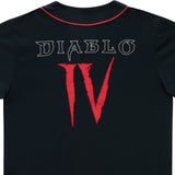 Diablo IV Camiseta de béisbol negra - cerrar Up View