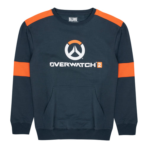 Overwatch 2 Gris Logotipo Cuello redondo  Sudadera - Vista frontal