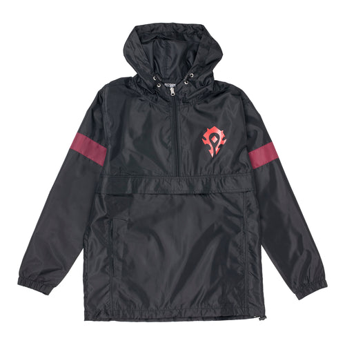 World of Warcraft Negro Logotipo Media cremallera Sudadera - Vista frontal