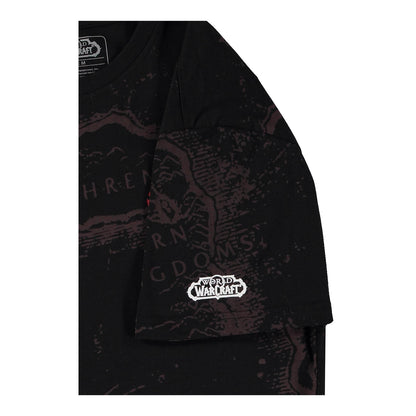 World of Warcraft Mapa de la Horda de Azeroth Black Camisa - cerrar-Vista superior