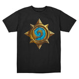 Hearthstone Distressed Icon camisa - Vista Frontal Versión Negra