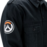 Chaqueta militar negra de Overwatch 2 - cerrar-Up View