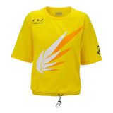 Overwatch Mercy Mujer Amarillo Wings Cropped T-camisa - Vista frontal