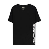 Overwatch Negro Vertical Logotipo T-camisa - Vista frontal