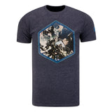 Heroes of the Storm Hexagon Heathered Marina Camisa - Vista frontal