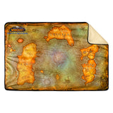 World of Warcraft Wrath of the Rey Exánime Map Sherpa Blanket - Vista frontal con forro de sherpa mostrando