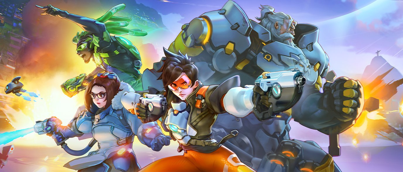 Overwatch Merchandise ; Image stylisée des héros au combat