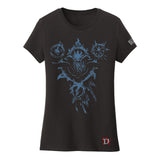 T-shirt noir pour femme Sorcier Diablo IV - Vue de face
